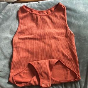 Burnt Orange Thong Bodysuit